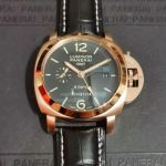 Best Quality Replica Panerai Luminor GMT Black Face Rose Gold Case Watch 44MM
